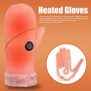 Зимние лыжные перчатки с подогревом, аккумулятор емкостью 4000 мАч С 3 регулируемыми температурами нагрева, электрическая грелка для рук, теплые тепловые перчатки