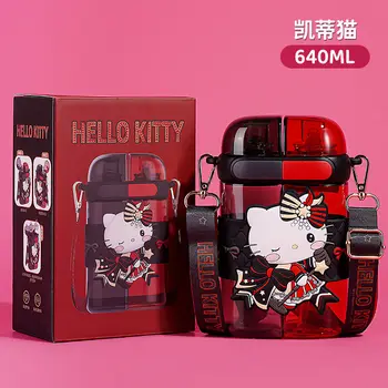 Hello kitty Kuromi My melody студенческая милая чашка для воды sanrio creative специальное двуглавое отделение с двойной соломенной чашкой для питья